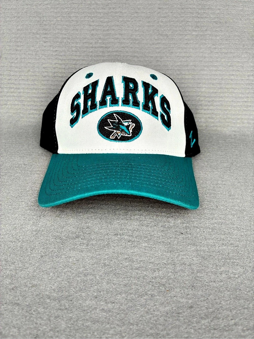 VTG Zephyr San Jose Sharks NHL Hockey Teal & Black Snapback Cap